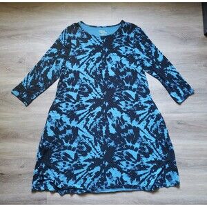 Womens 3/4 Sleeve Tie Dye Dress